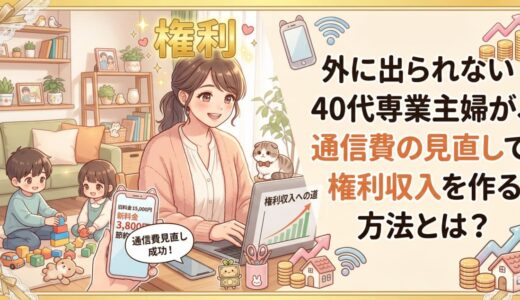 外に出られない40代専業主婦が、通信費の見直しで権利収入を作る方法とは